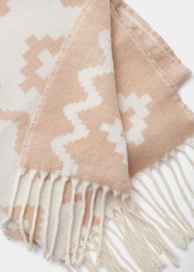 Cream Aztec Reversible Scarf