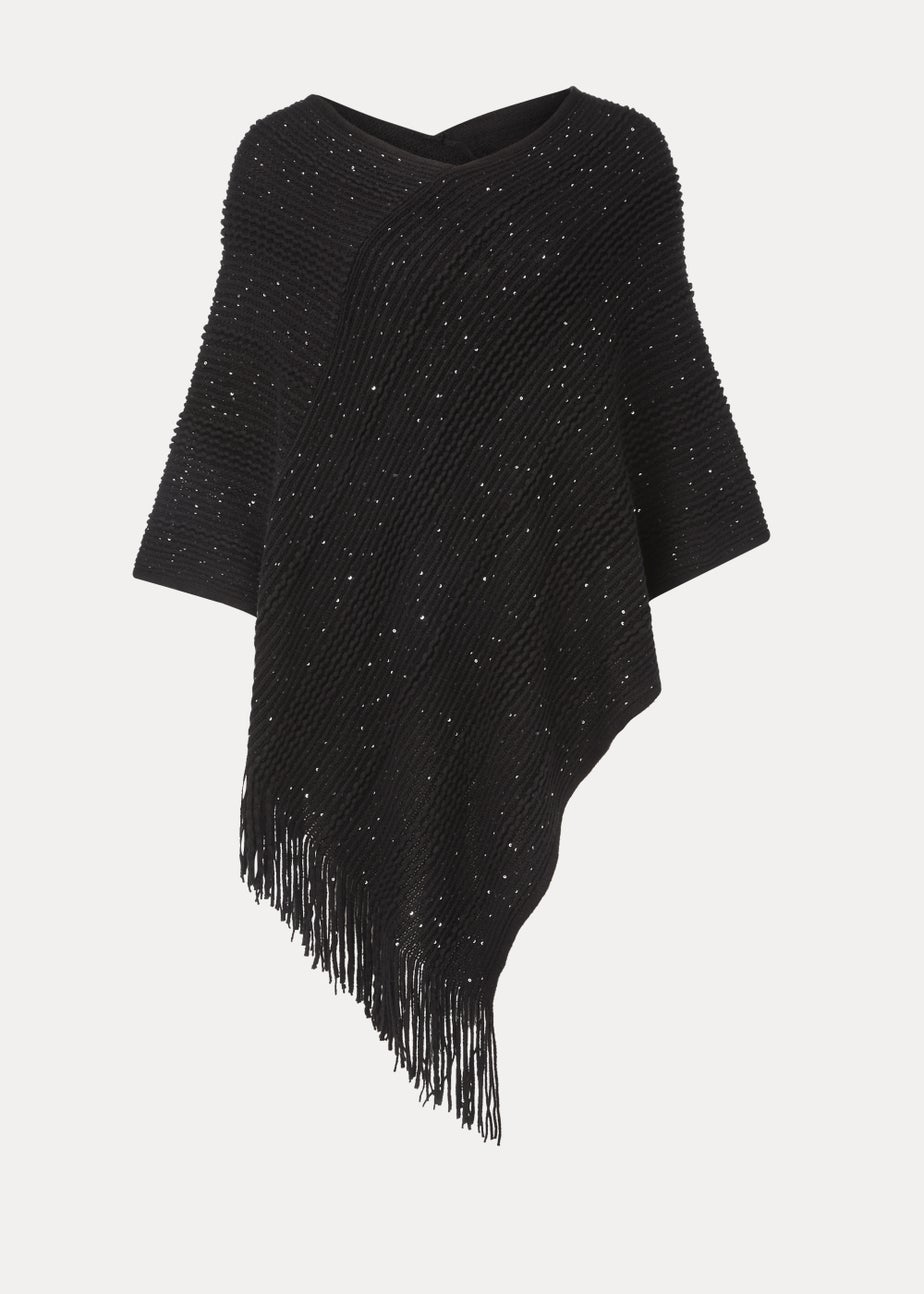 Black Sequin Poncho