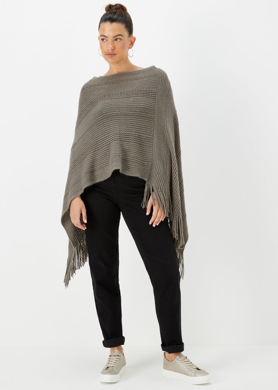 Grey Metallic Poncho