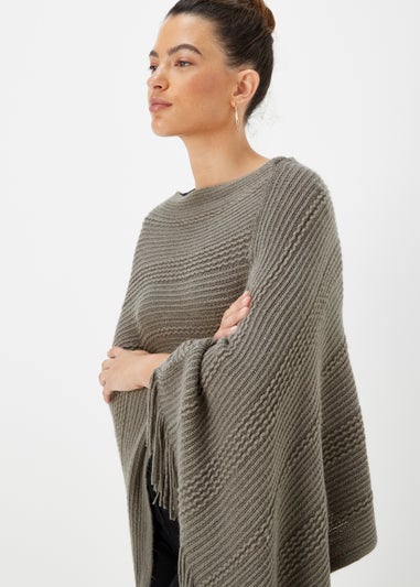Grey Metallic Poncho