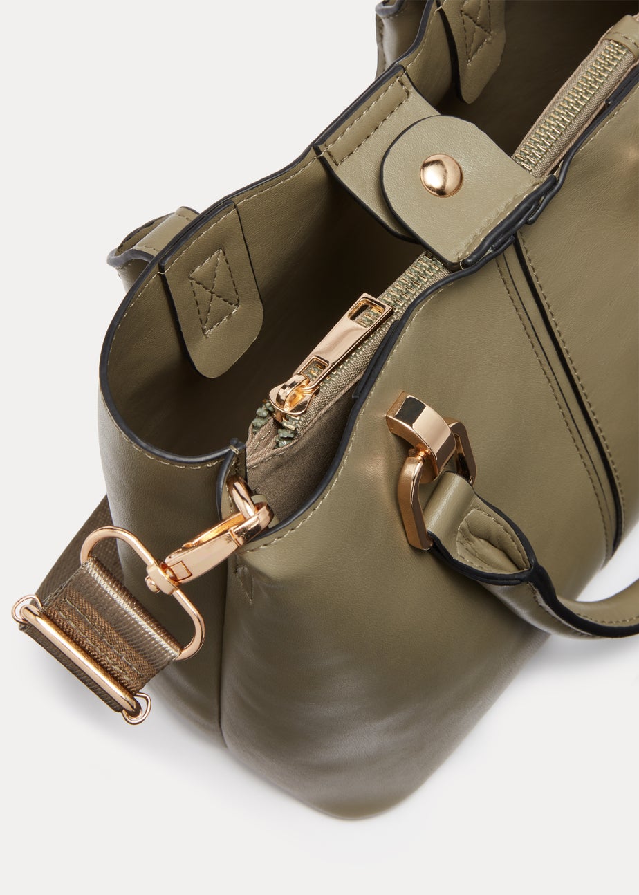 Green Multiple Compartment Mini Tote Bag