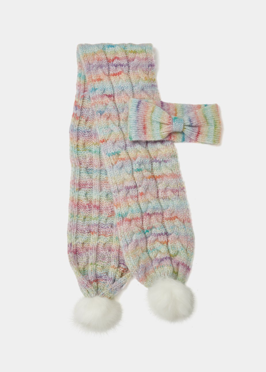 Girls 2 Piece Rainbow Headband & Scarf Set (7-13yrs)