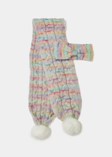 Girls 2 Piece Rainbow Headband & Scarf Set (7-13yrs)