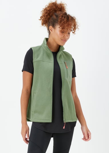 Souluxe Khaki Fleece Sports Gilet