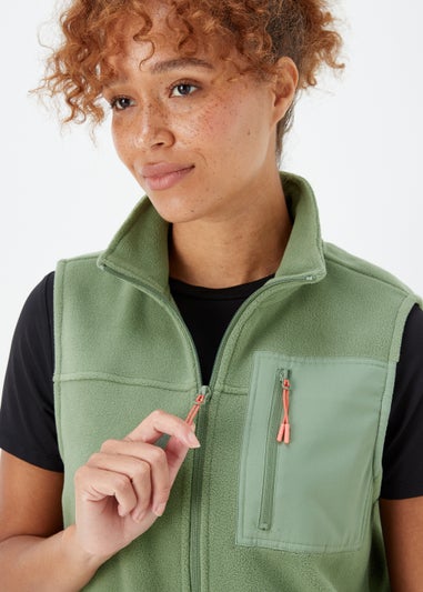 Souluxe Khaki Fleece Sports Gilet