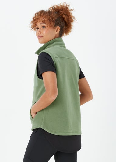 Souluxe Khaki Fleece Sports Gilet