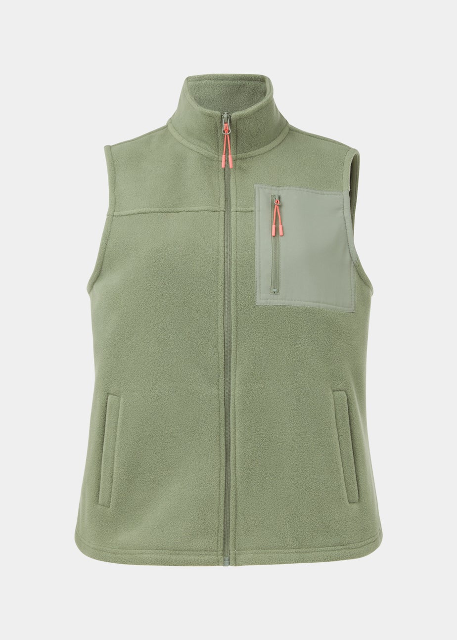 Souluxe Khaki Fleece Sports Gilet