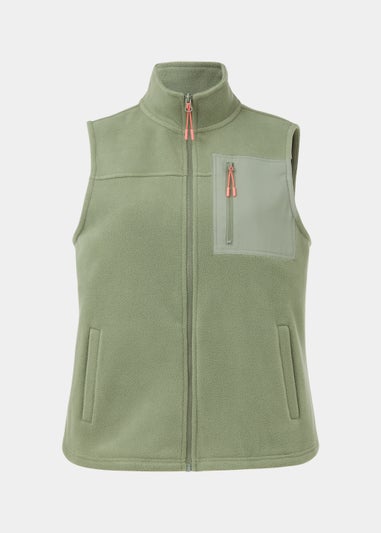 Souluxe Khaki Fleece Sports Gilet