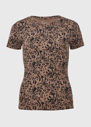 Brown Animal Print T-Shirt