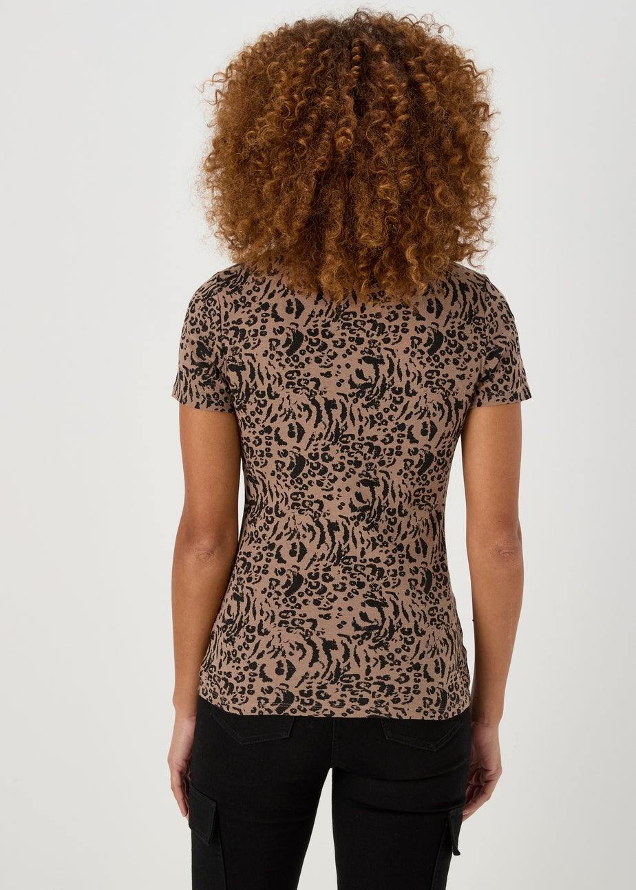 Brown Animal Print T-Shirt