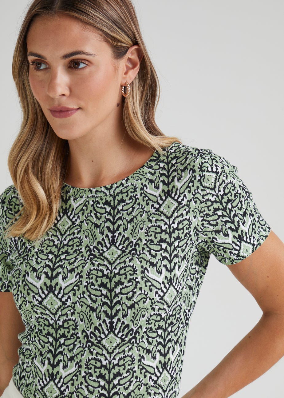 Green Aztec Print T-Shirt