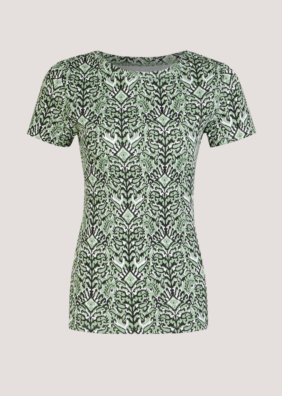 Green Aztec Print T-Shirt
