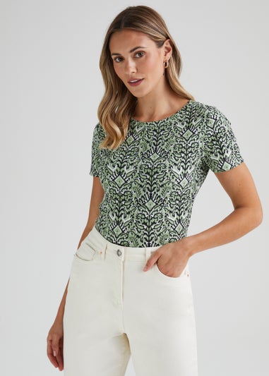 Green Aztec Print T-Shirt