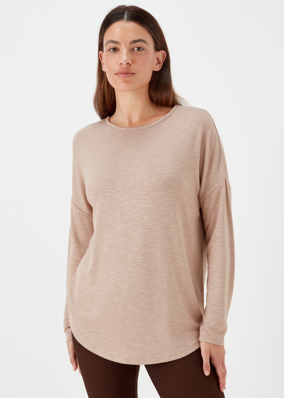 Brown Crew Neck Top