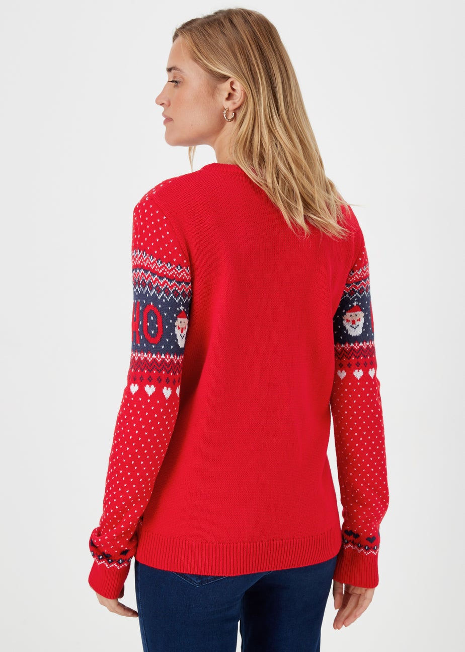 Red Christmas Santa Knitted Jumper