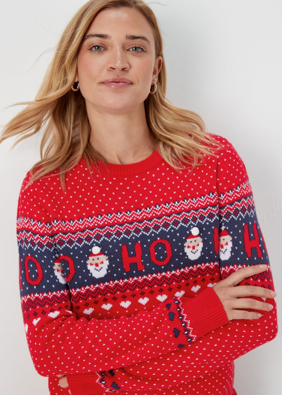 Red Christmas Santa Knitted Jumper