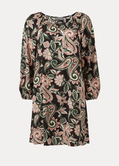 Multicoloured Floral Print Viscose Mini Dress