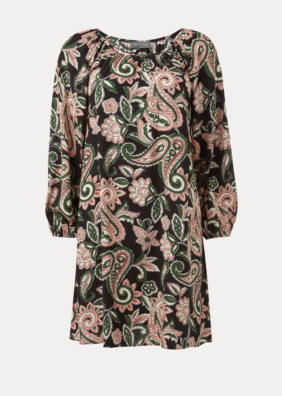 Multicoloured Floral Print Viscose Mini Dress