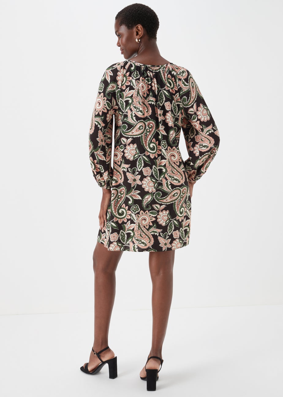 Multicoloured Floral Print Viscose Mini Dress