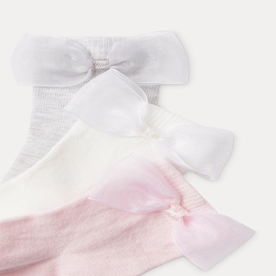 3 Pack Bow Baby Socks (Newborn-23mths)