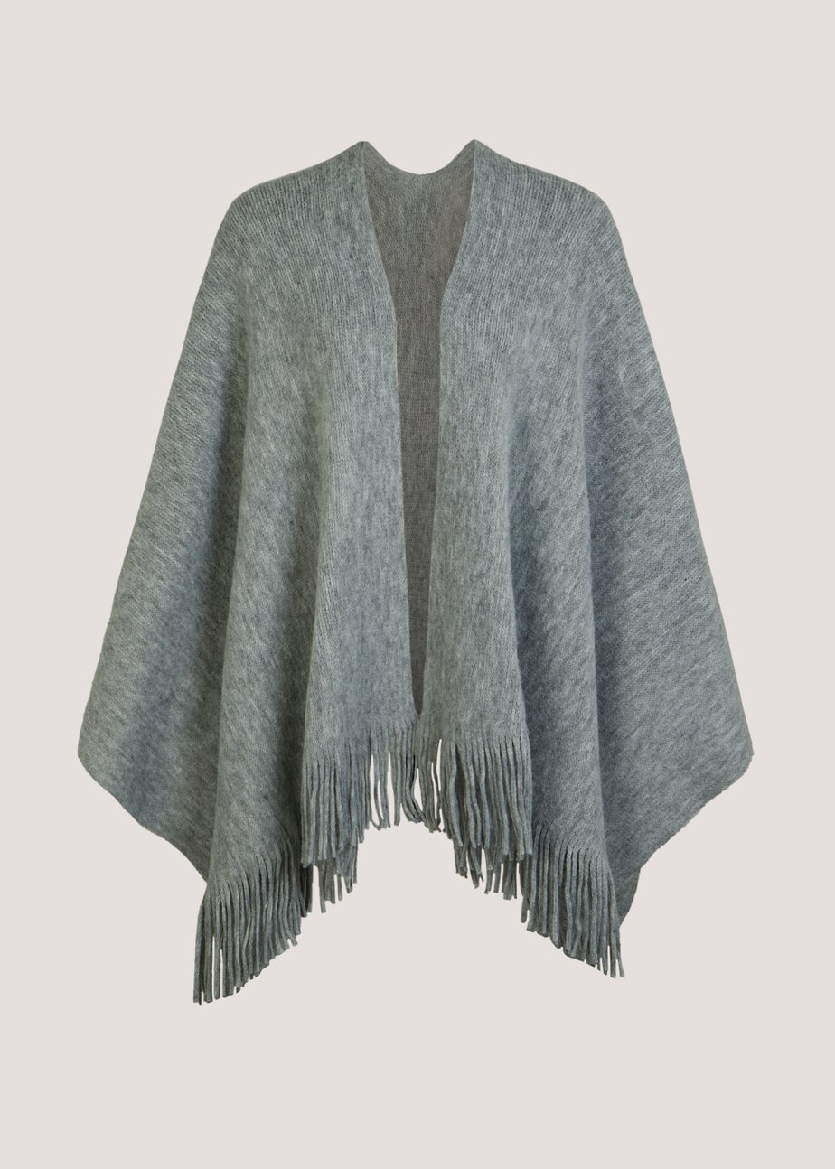 Grey Brushed Shawl