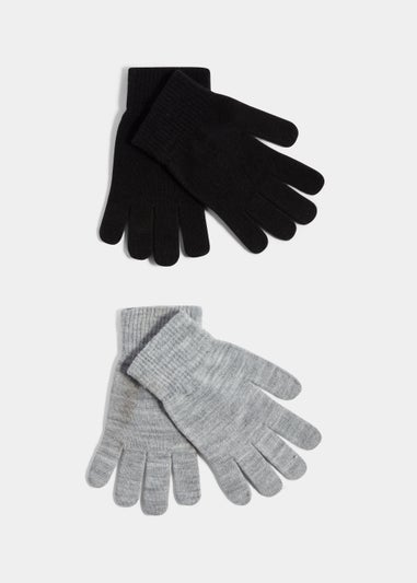 2 Pack Black & Grey Gloves