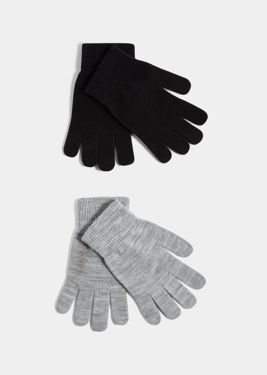 2 Pack Black & Grey Gloves