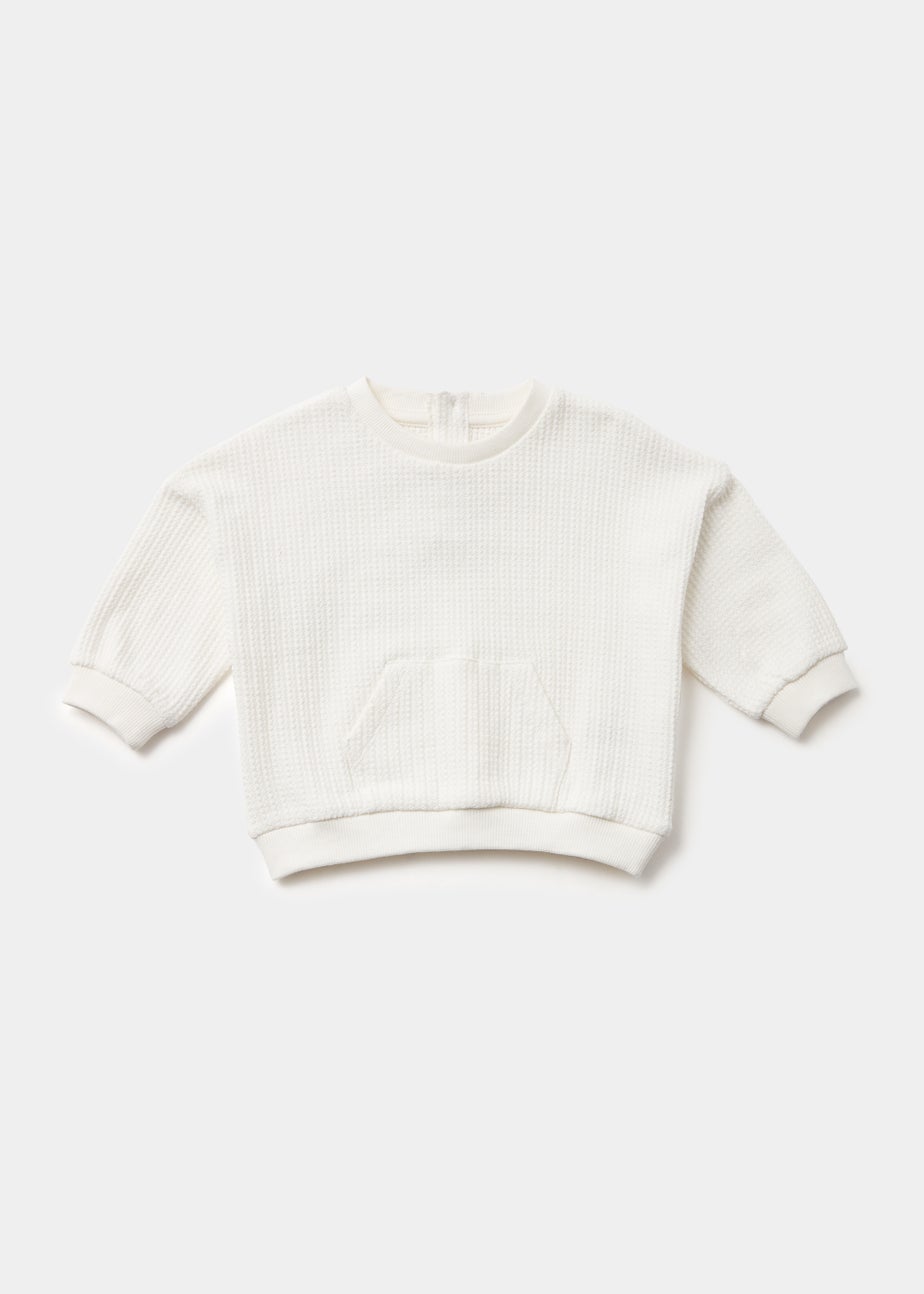 Baby Ecru Waffle Sweatshirt (Newborn-23mths)