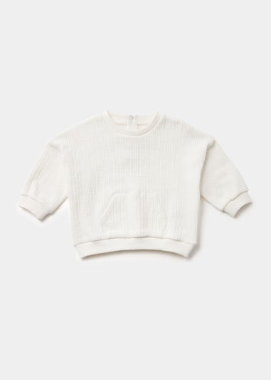 Baby Ecru Waffle Sweatshirt (Newborn-23mths)