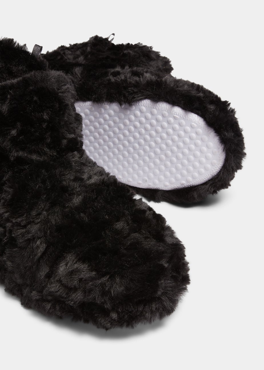 Black Short Boot Slippers