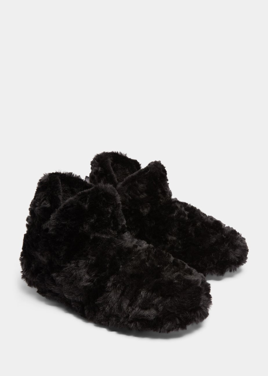 Black Short Boot Slippers