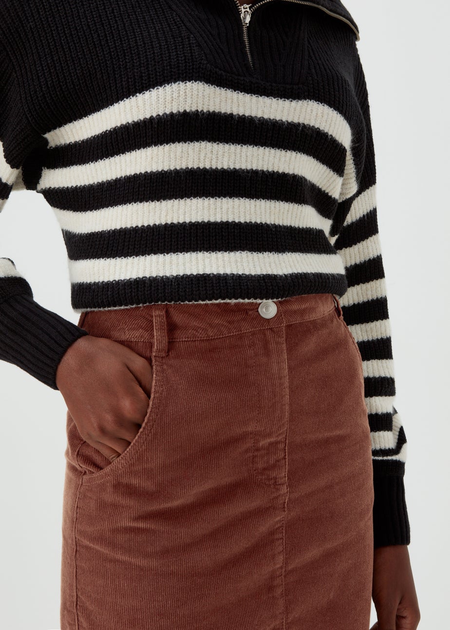 Papaya Petite Brown Cord Skirt