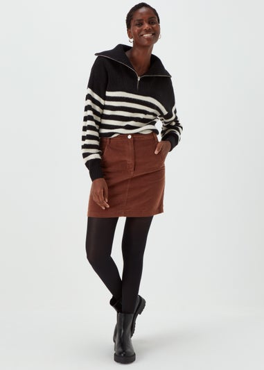 Papaya Petite Brown Cord Skirt