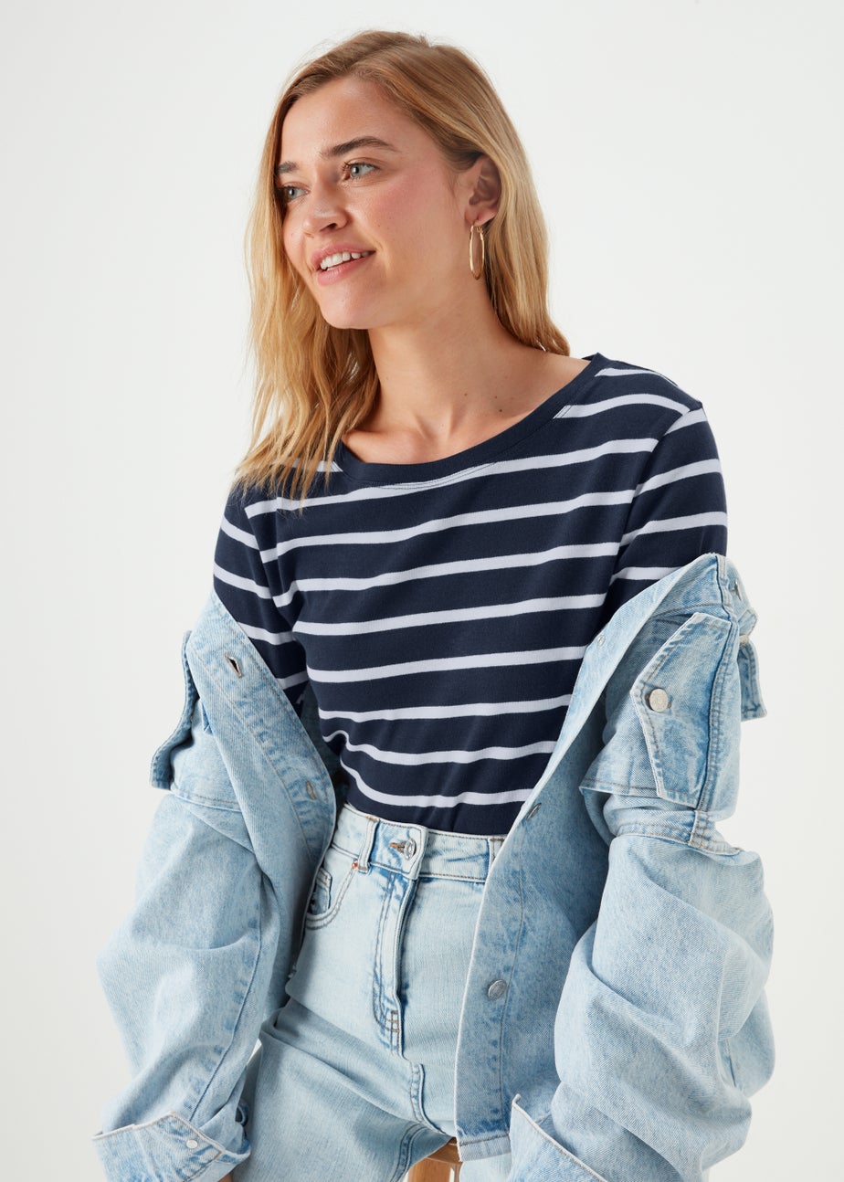 Navy Stripe Long Sleeve T-Shirt