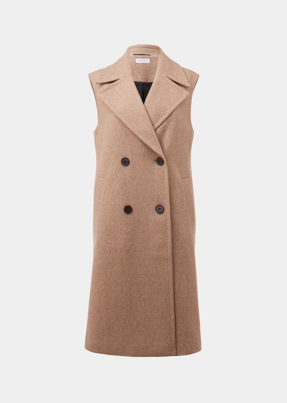 Oatmeal Sleeveless Overcoat