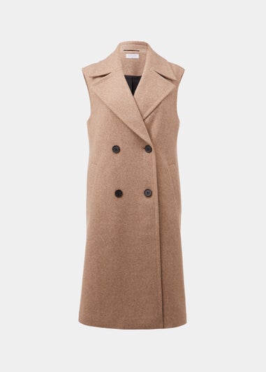 Oatmeal Sleeveless Overcoat