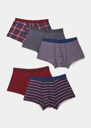 5 Pack Plain & Print Hipsters