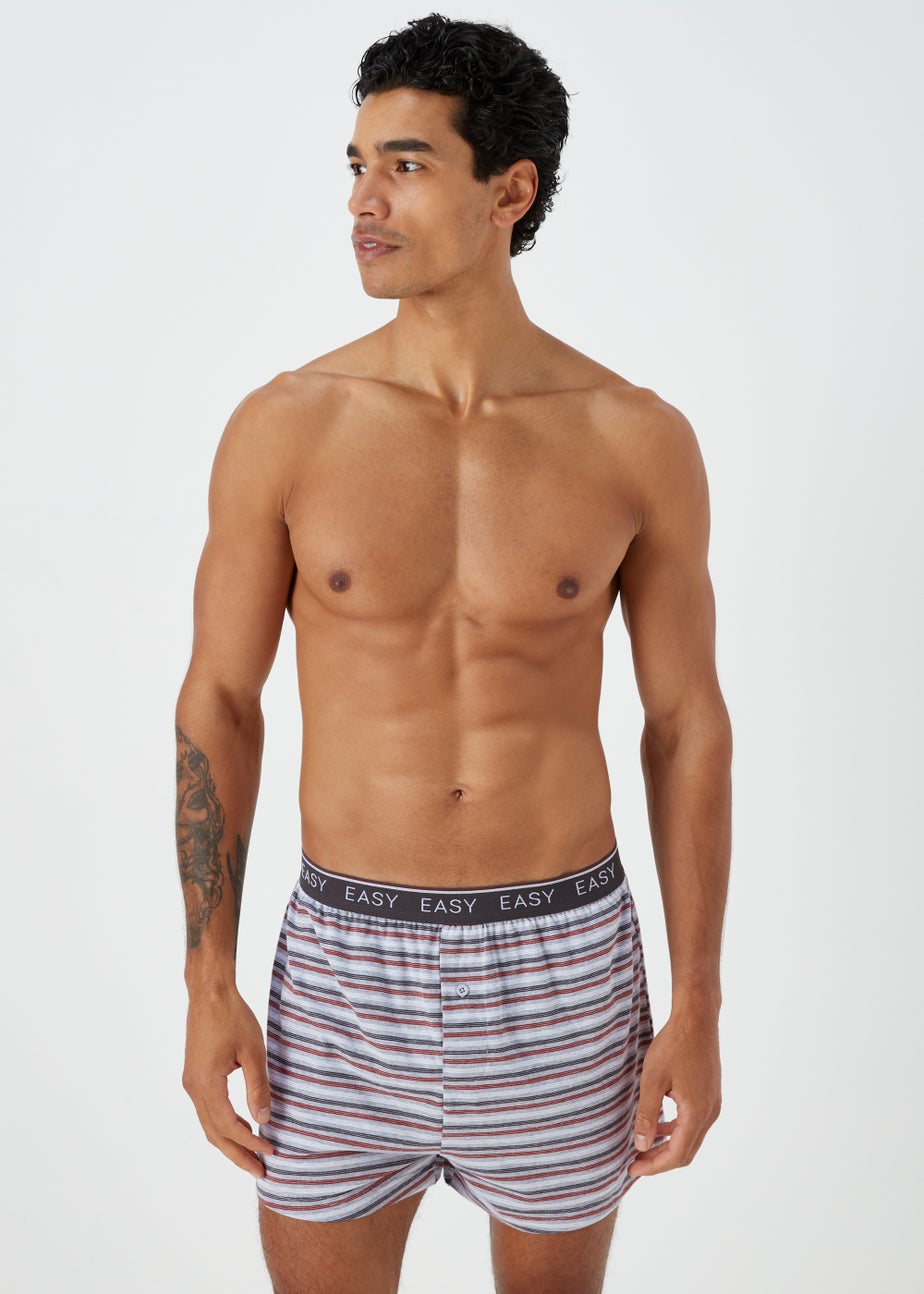 5 Pack Multicoloured Plain & Print Loose Fit Boxers