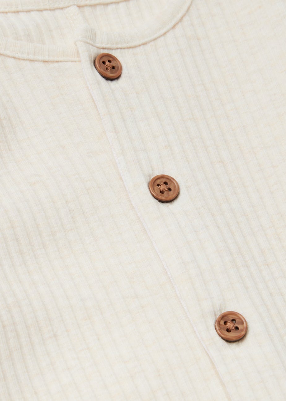 Baby Ecru Ribbed Romper (Newborn-23mths)