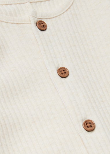 Baby Ecru Ribbed Romper (Newborn-23mths)