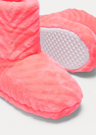 Girls Pink Boot Slippers (Younger 13-Older 5)