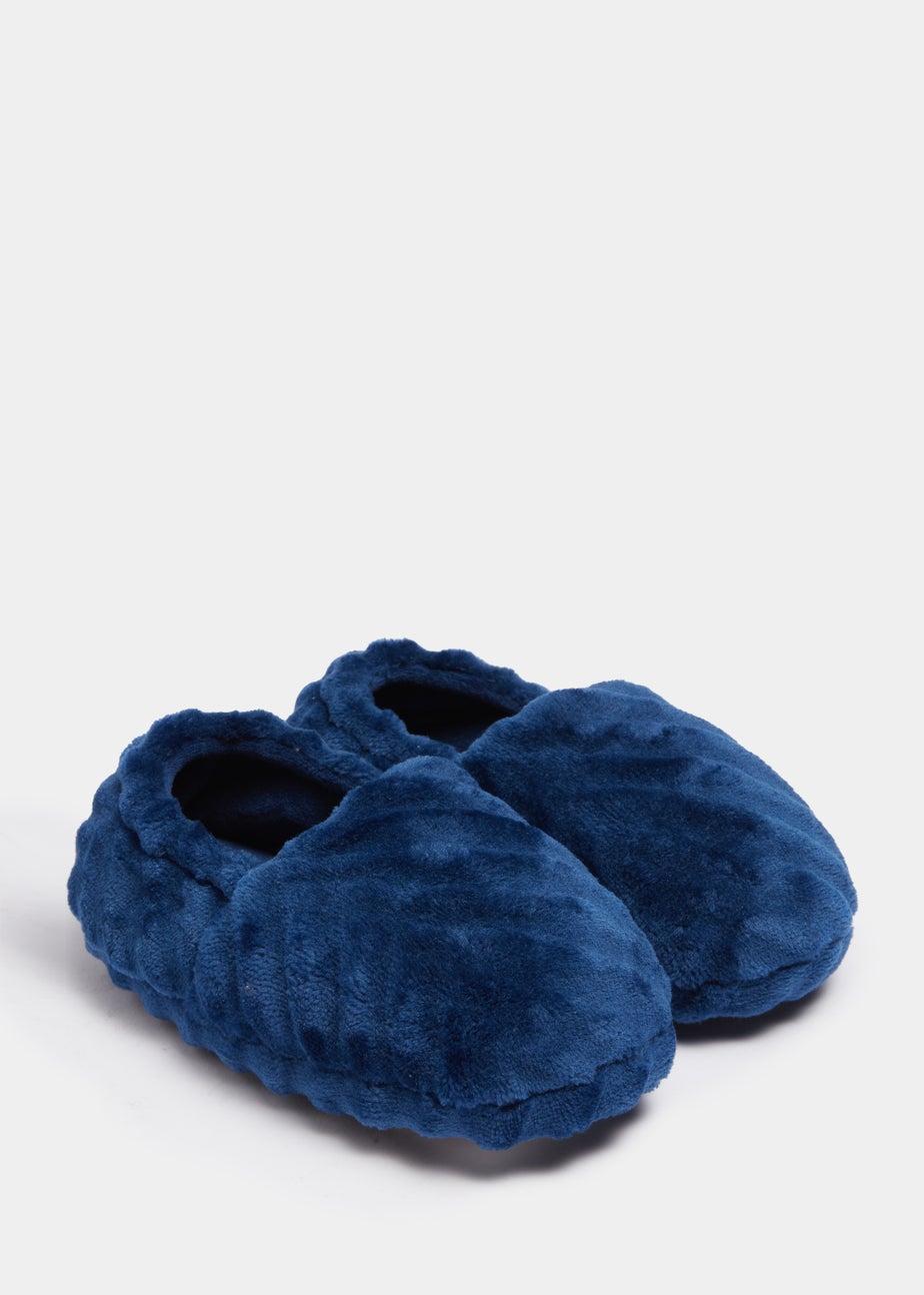 Boys Navy A-Line Slippers (Younger 4-12)