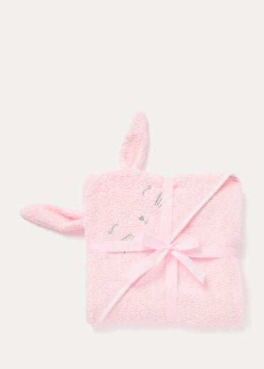 Pink Bunny Hooded Baby Towel