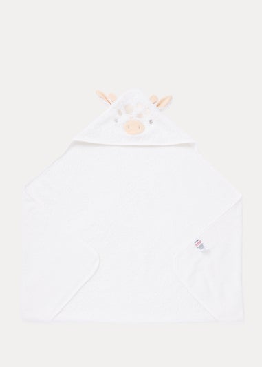 White Giraffe Hooded Baby Towel