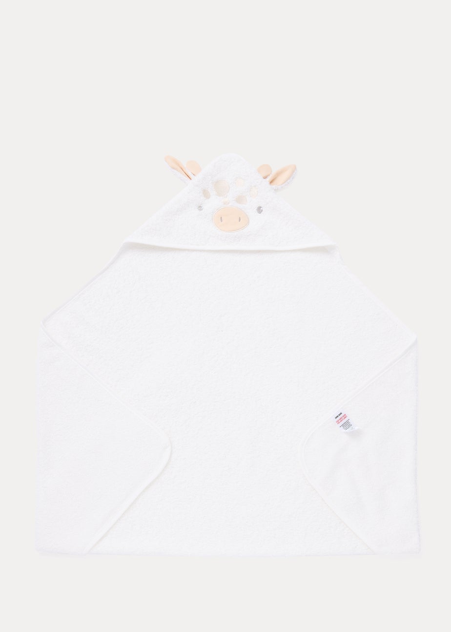 White Giraffe Hooded Baby Towel