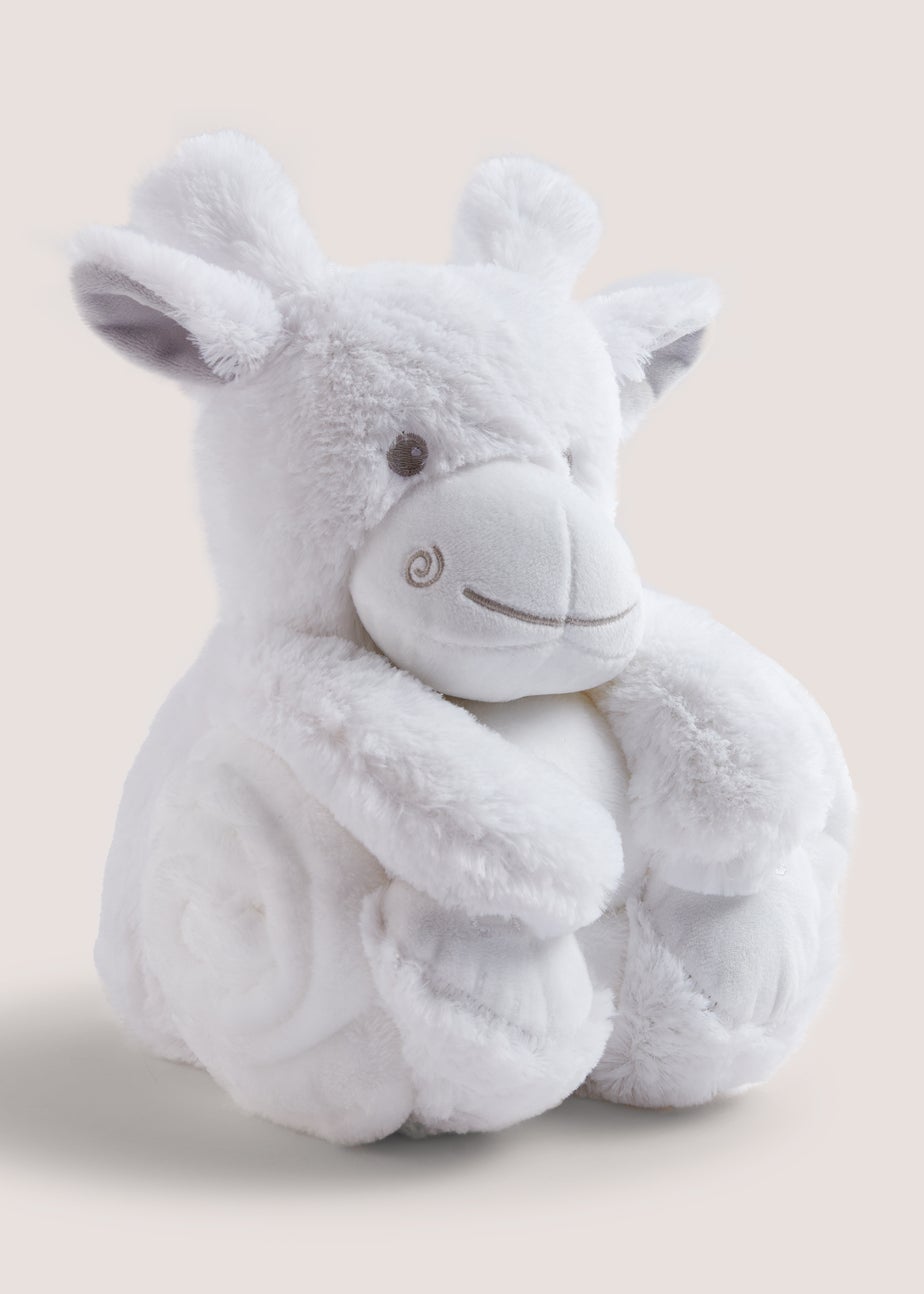 Baby White Giraffe Roll Up Blanket