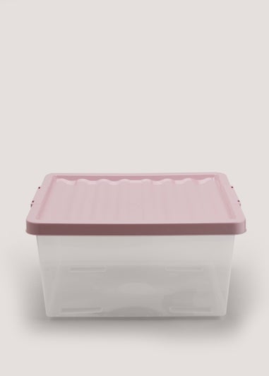 Pink Lid Clear Storage Box (44cm x 22.5cm)