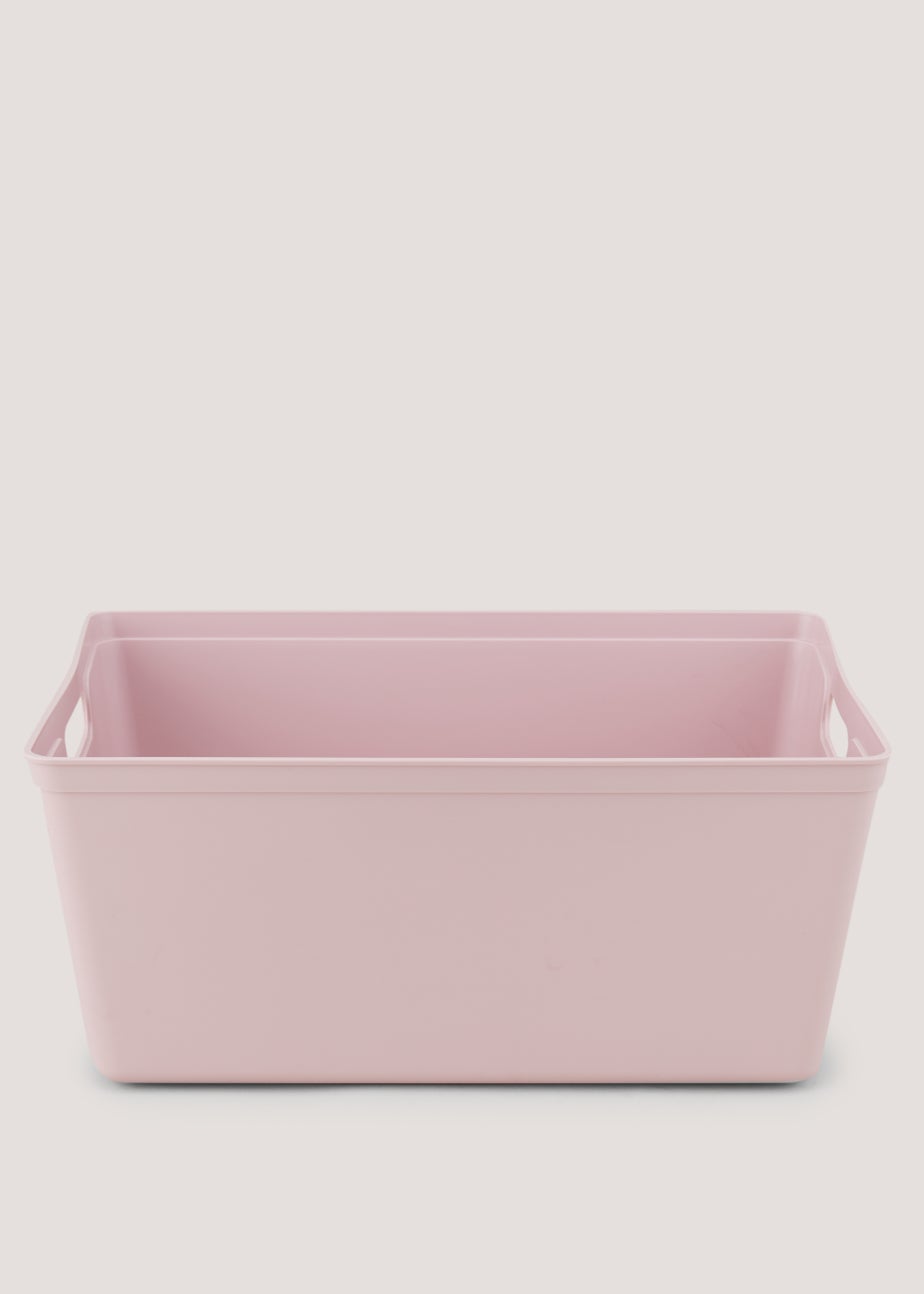 Pink Large Plastic Storage Tray (33.5cm x 26cm x 15cm)