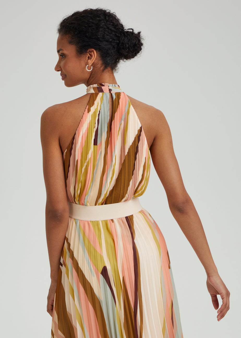 Et Vous Multicoloured Splice Print Pleated Top