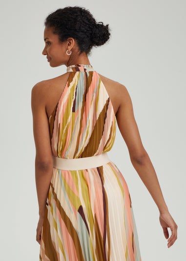 Et Vous Multicoloured Splice Print Pleated Top